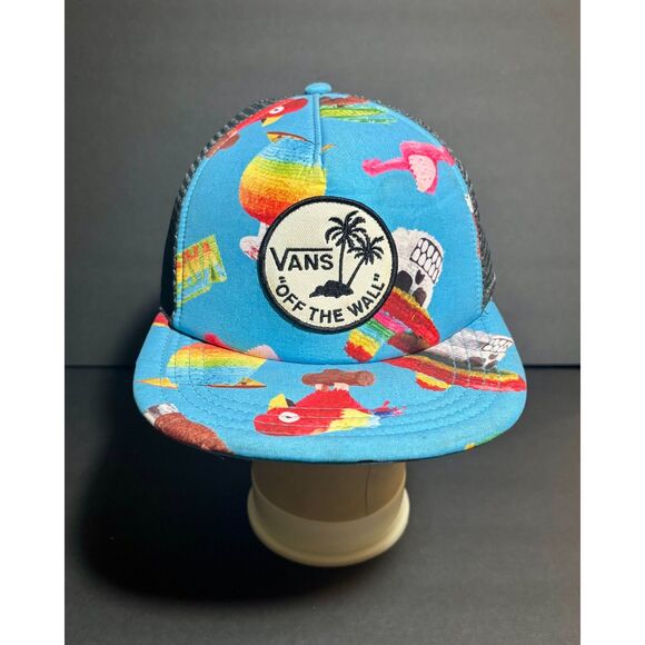 Vans Off The Wall VINTAGE Pariots Trucker SnapBack Hat Light /714 - Picture 1 of 5